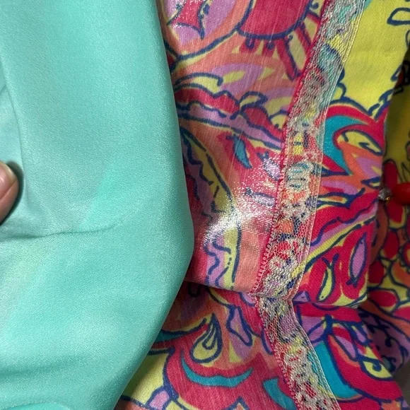 Lilly Pulitzer Vibrant Multicolor Paisley Dress with beaded neckline - Picture 12 of 12